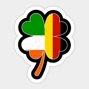 German Irish Flag Shamrock St Patricks Day Sticker